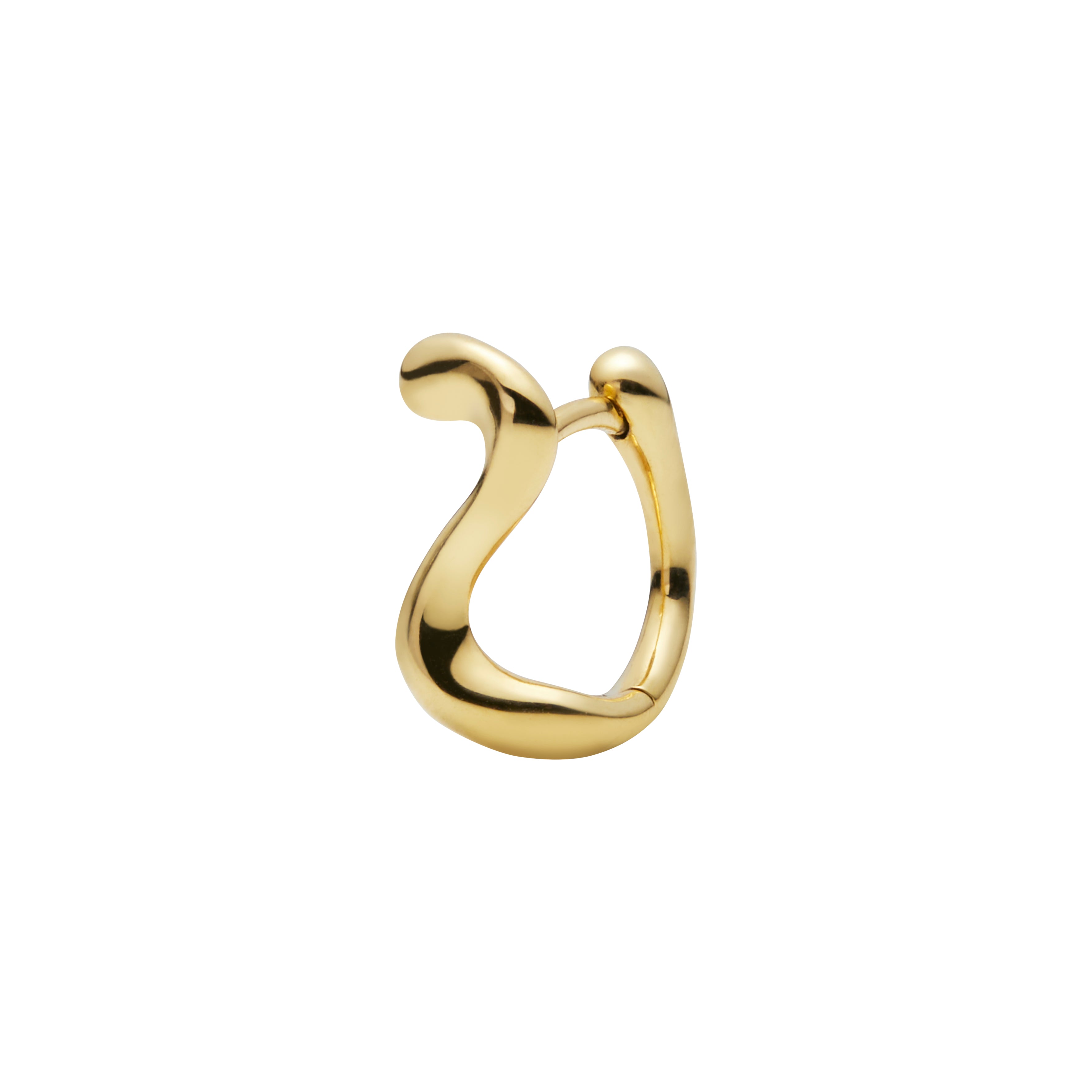 Lotus 9 Huggie ørering - forgyldt